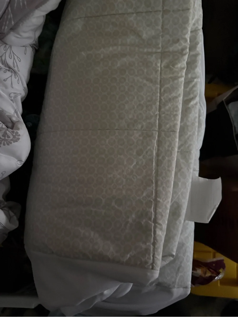 Neutral Cream Quilted Mattress Pad - Unbranded